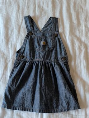 Carhartt Girls' Dark Blue Denim Overall Dress